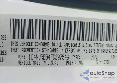 2015 Jeep Patriot Sport from USA, damaged, VIN 1C4NJRBB4FD207546